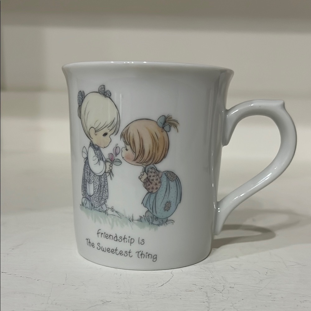 Vintage Precious Moments Coffee Mug Tea Cup Friendship Is The Sweetest Thing